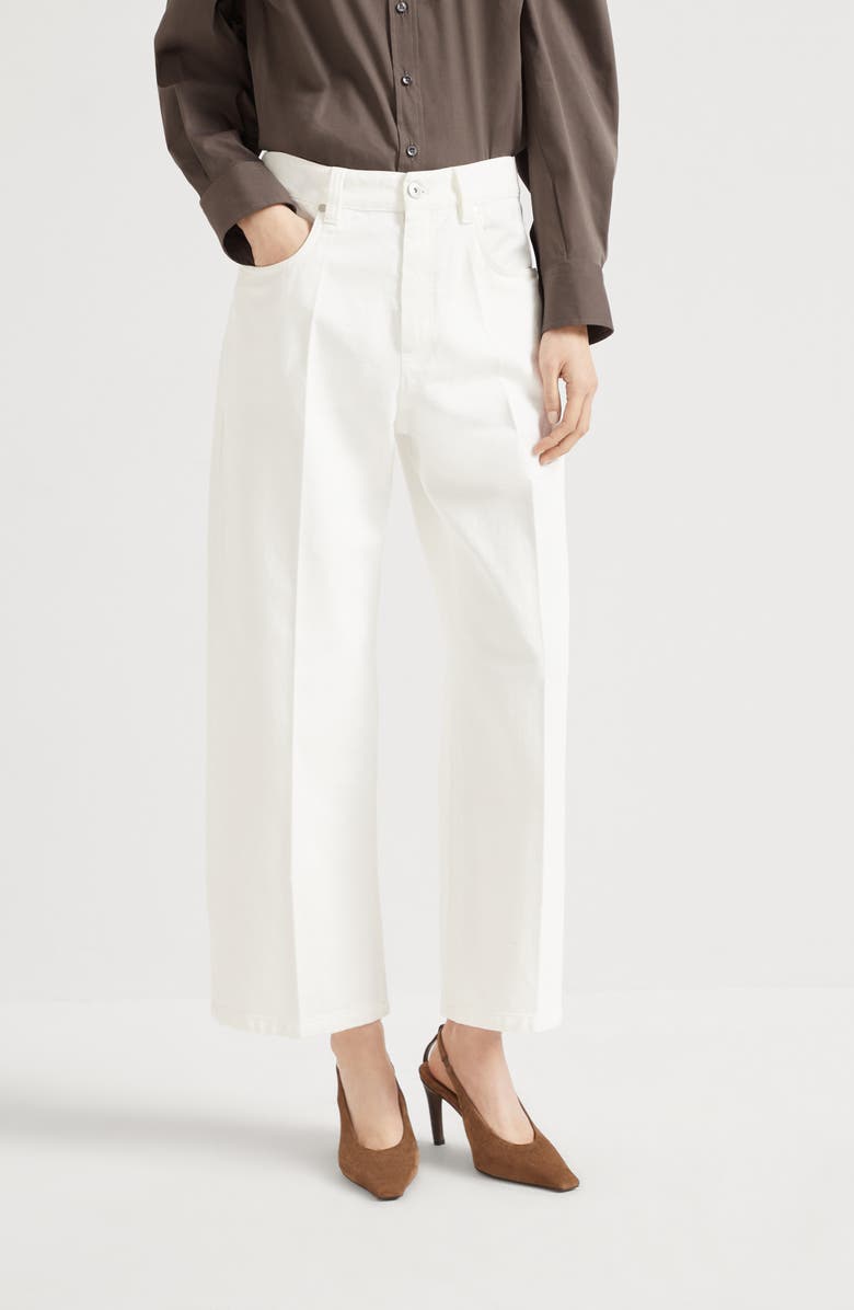 Brunello Cucinelli Contemporary Square trousers, Alternate, color, Ivory