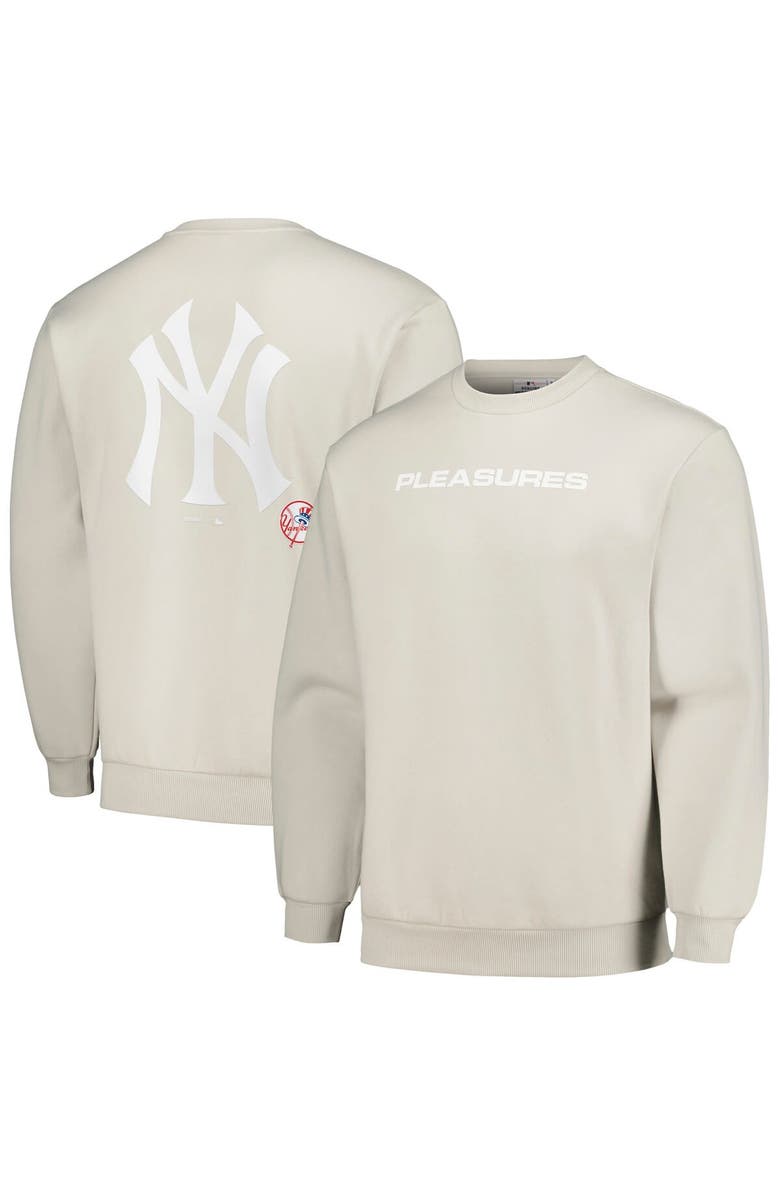 PLEASURES Men's PLEASURES Gray New York Yankees Ballpark Pullover Sweatshirt, Alternate, color, 