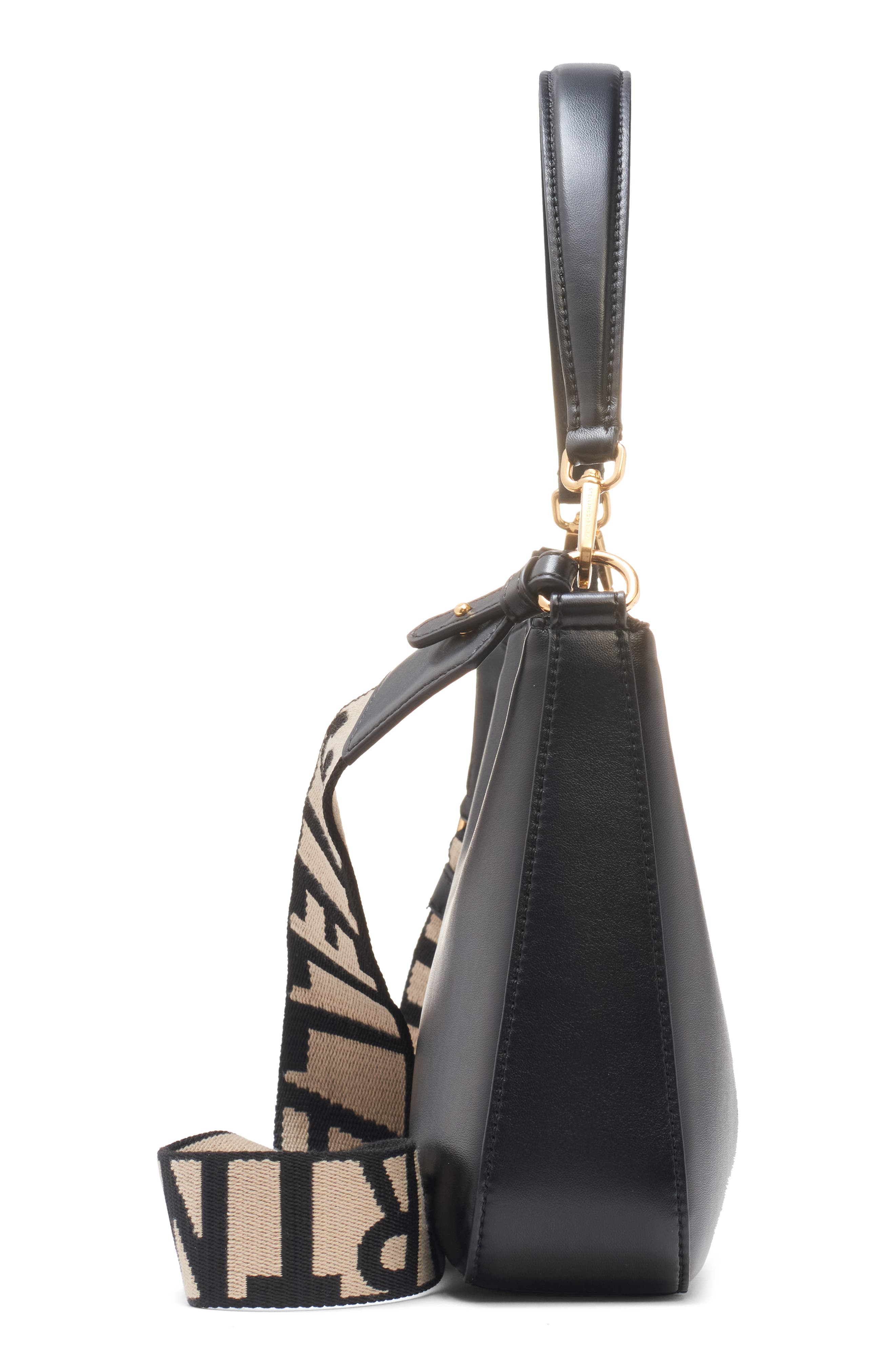 Stella McCartney Small Logo Leather Shoulder Bag, Alternate, color, 