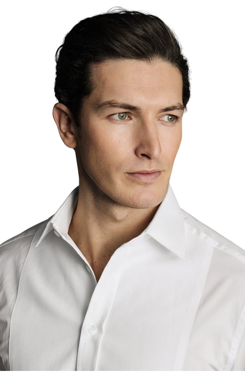 Charles Tyrwhitt Bib Front Evening Slim Fit Shirt Double Cuff, Alternate, color, White