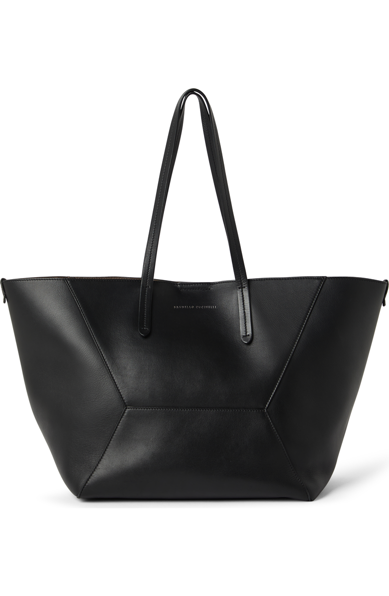 Brunello Cucinelli Large calfskin BC Duo bag, Main, color,