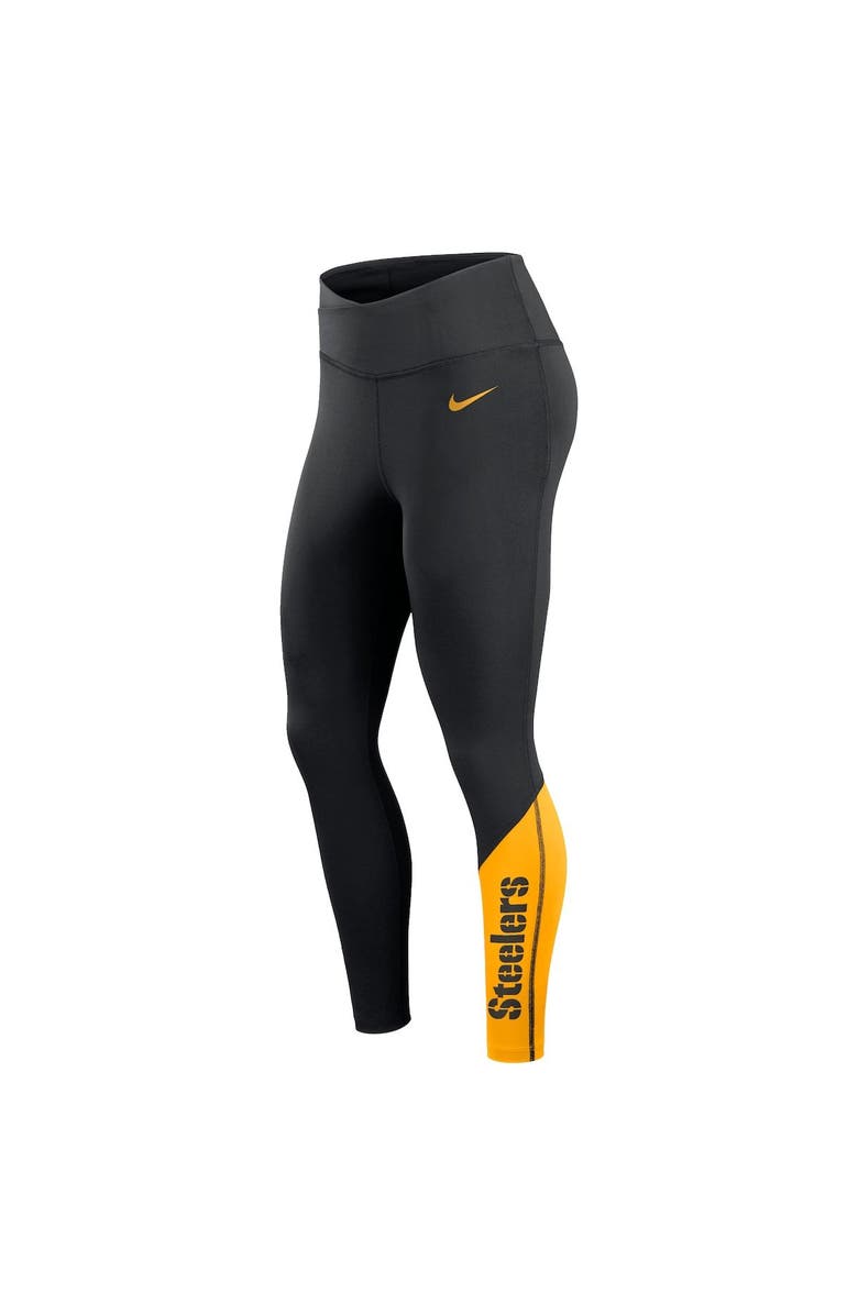 Nike Women's Nike Black/Gold Pittsburgh Steelers 7/8 Performance Leggings, Alternate, color,