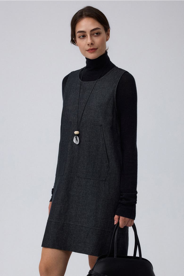 Denim Atelier Shift Dress, Alternate, color, black denim