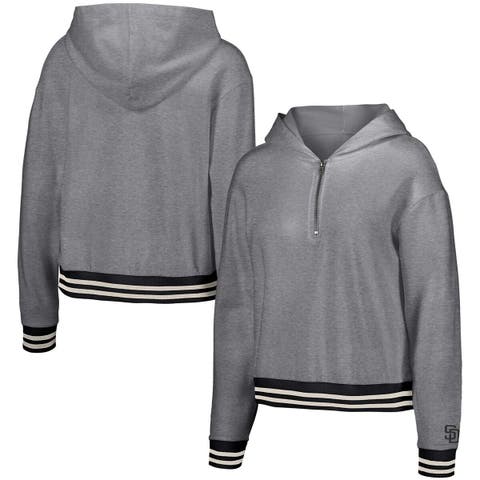 Women's Lusso  Gray San Diego Padres Magnolia Tri-Blend Quarter-Zip Hoodie