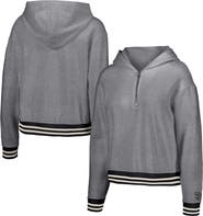 LUSSO Women's Lusso  Gray San Diego Padres Magnolia Tri-Blend Quarter-Zip Hoodie