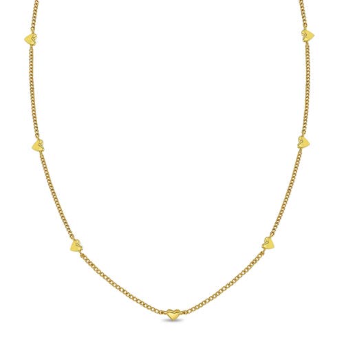 In Season Jewelry Heart Station Girl Necklace in Gold at Nordstrom, Size 16