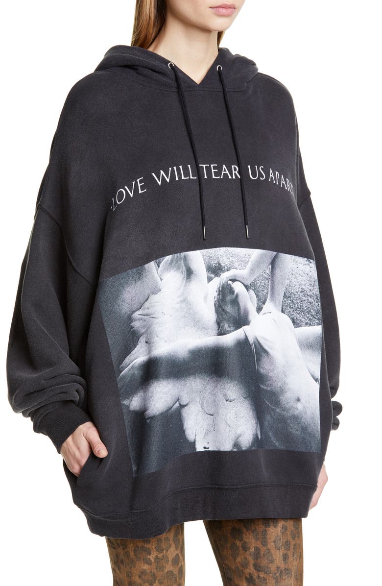 R13 'Love Will Tear Us Apart' Oversize Hoodie, Alternate, color, 