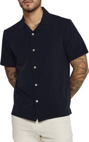 7 Diamonds Vance Textured Stretch Camp Shirt