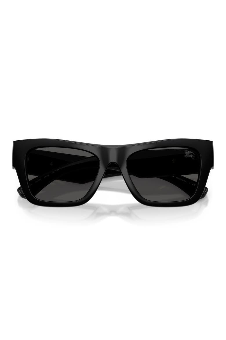 53mm Rectangle Sunglasses, Alternate, color, BLACK / DARK GREY