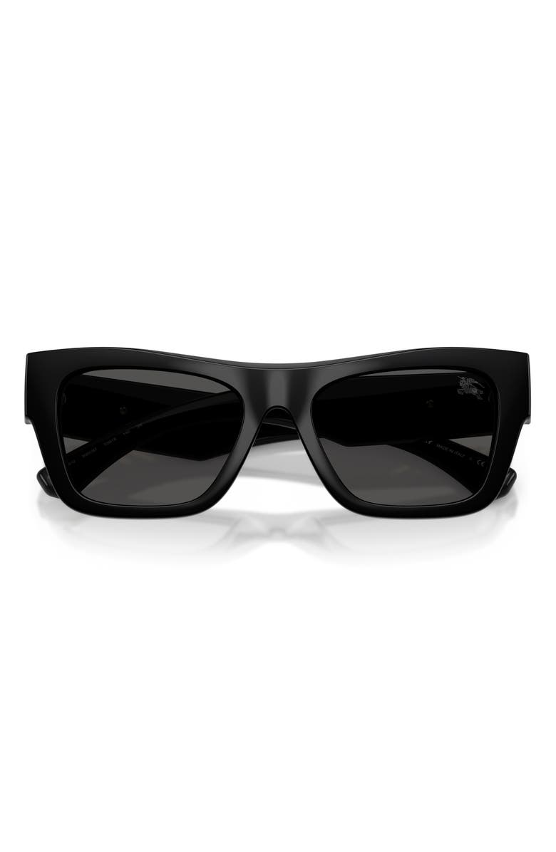 Burberry 53mm Rectangle Sunglasses, Alternate, color, Black / Dark Grey
