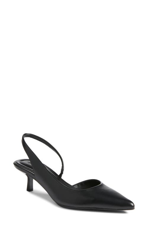 Open Edit Corina Slingback Half D'orsay Pointed Toe Kitten Heel Pump In Black
