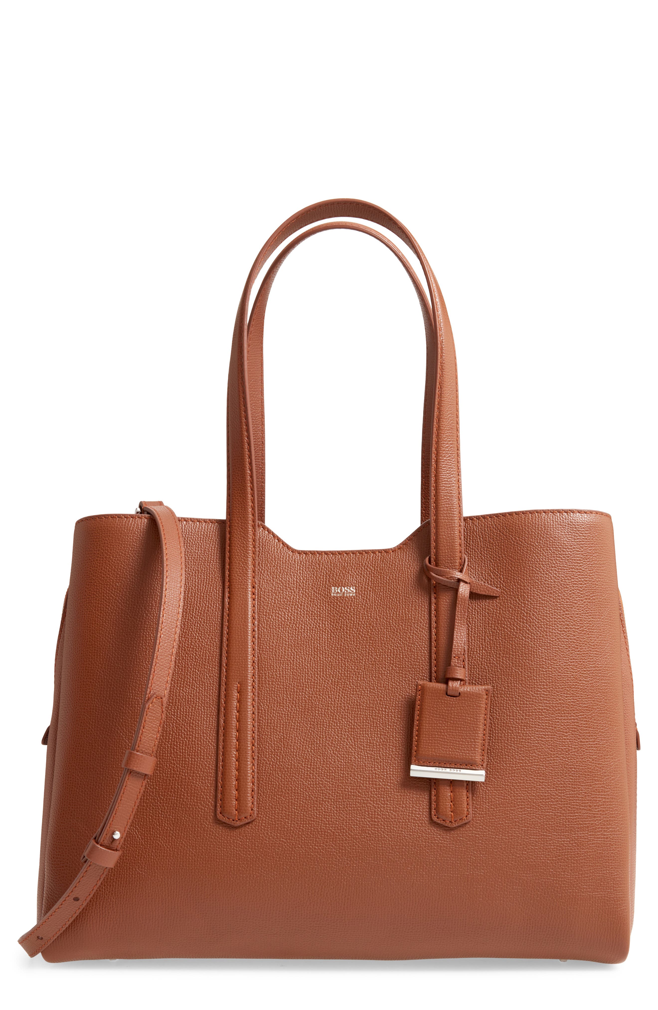 Taylor Leather Business Tote, Main, color, LIGHT/ PASTEL BROWN