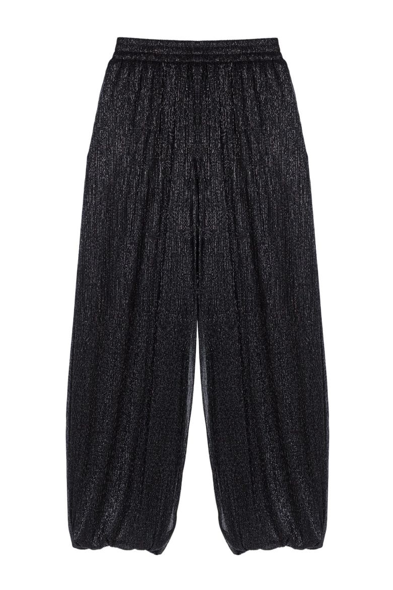 Metallic harem trousers, Alternate, color, Black