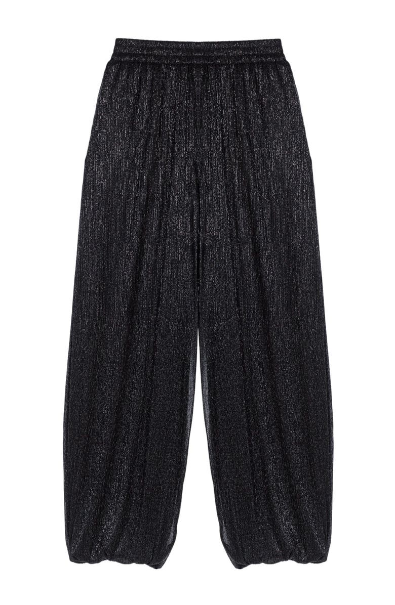 maje Metallic harem trousers, Alternate, color, Black