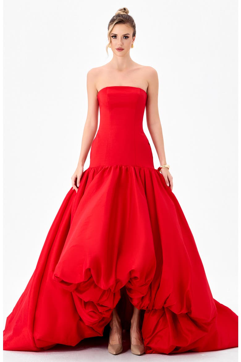Allegra Strapless Balloon Gown, Main, color, RED