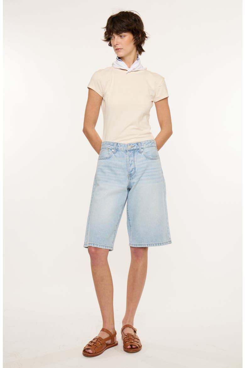 Darla Drape Low Slung Baggy Denim Jort, Alternate, color, Medium Light