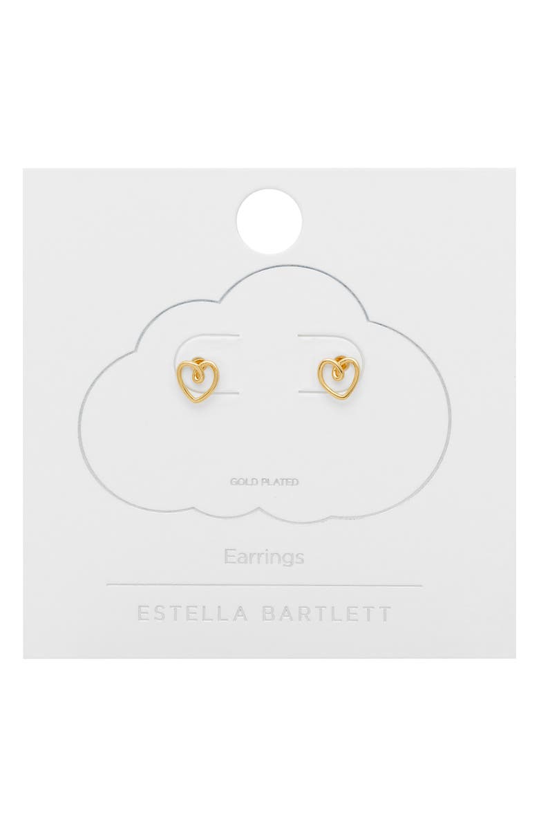 Estella Bartlett Heart Wire Stud Earrings, Main, color, Gold