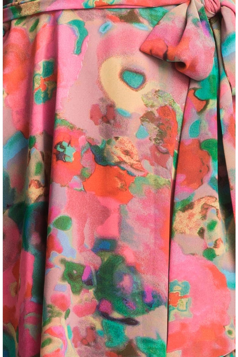 BB Dakota 'Indra' Sleeveless Print Chiffon Wrap Dress, Alternate, color, PINK