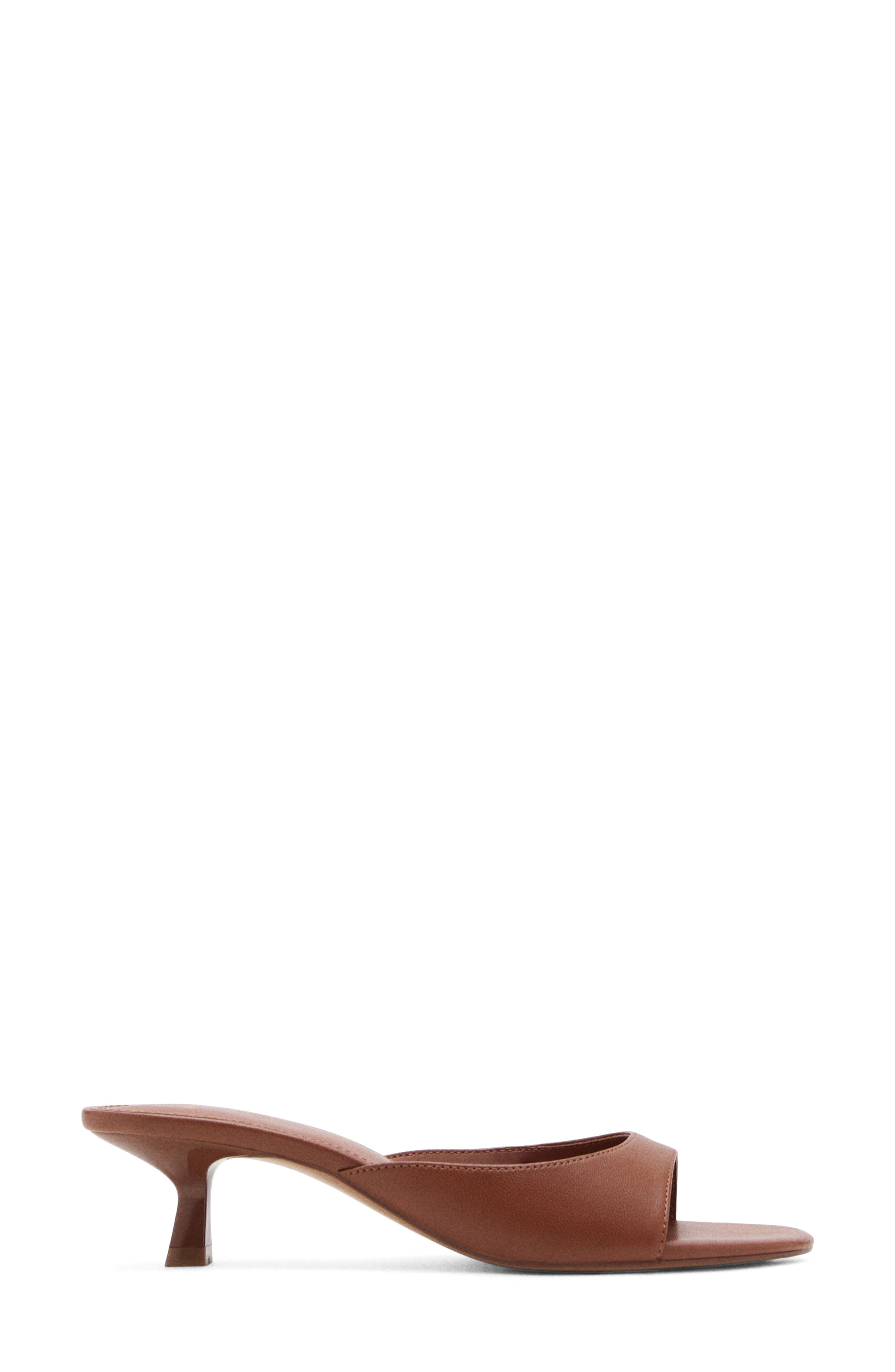 MANGO Kitten Heel Sandal, Alternate, color, Leather