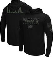 COLOSSEUM Men's Colosseum Black Navy Midshipmen OHT Military Appreciation Hoodie Long Sleeve T-Shirt