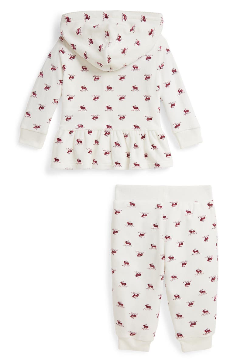 Ralph Lauren Reindeer Print Hooded Jacket & Pants, Alternate, color, White