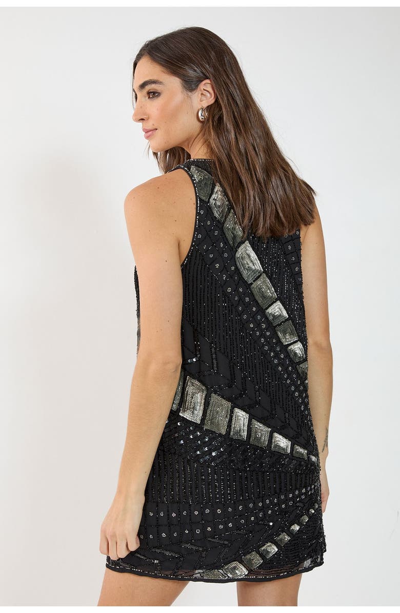 NASTY GAL Plunge Sequin Mini Dress, Alternate, color, Black