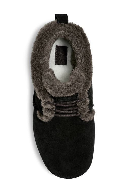 Ugg ® Pumped Faux Fur Trim Slipper Bootie In Black