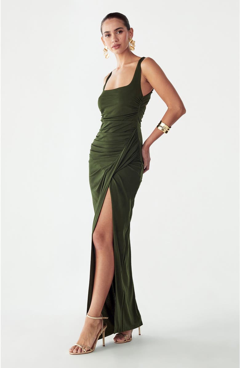 BWLDR Fallen Maxi Dress, Alternate, color, Khaki
