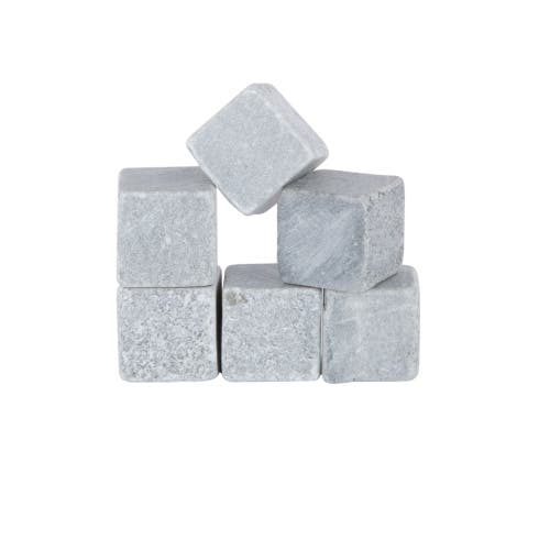 Viski Glacier Rocks Soapstone Cubes Set Of 6 In Grey