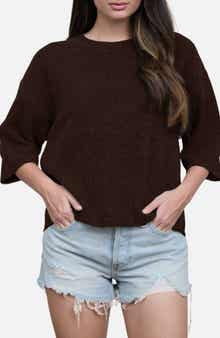 Crewneck Sweater with Elbow Length Sleeves