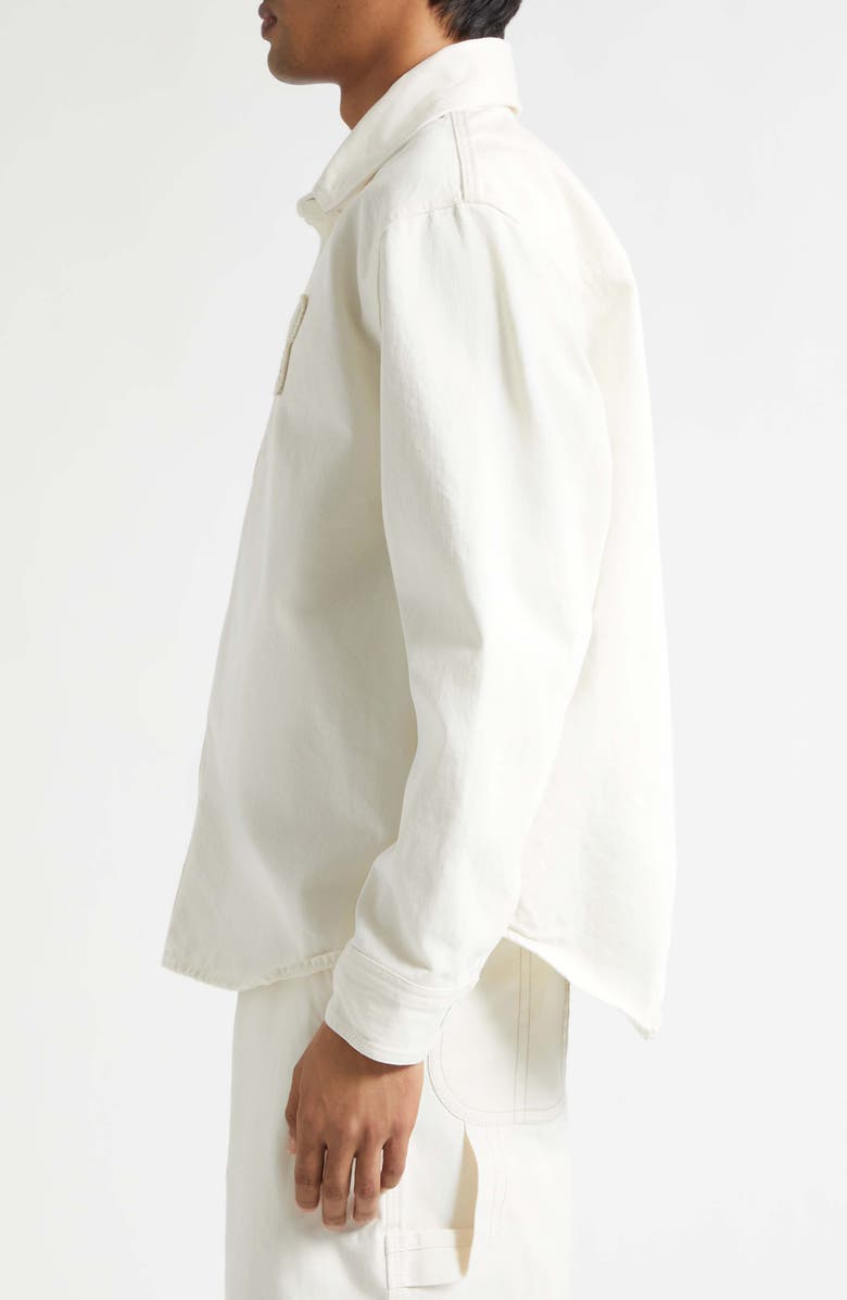 AMI PARIS Ami de Coeur Knit Appliqué Overshirt, Alternate, color, Blanc Creme