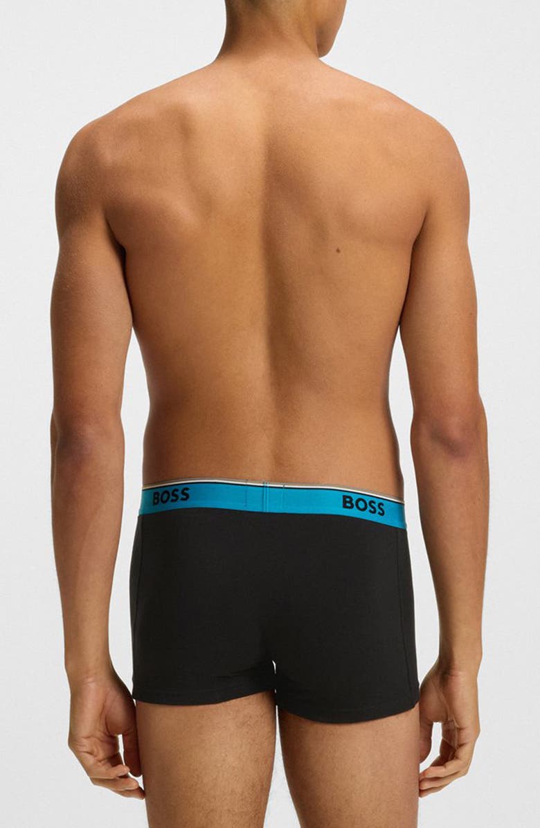 BOSS Assorted 3-Pack Power Stretch Cotton Trunks, Alternate, color, Black Multi Pack