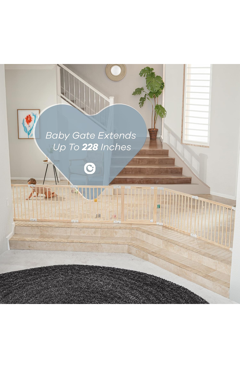 Comfy Cubs Playpen for Toddler and Babies, Alternate, color, Natural Wood