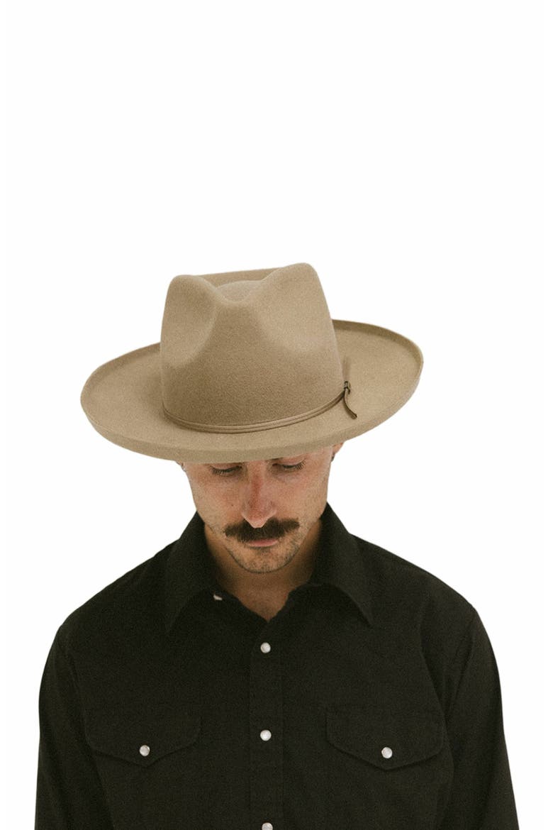 Clarksdale Teardrop Crown Fedora, Alternate, color, Tan