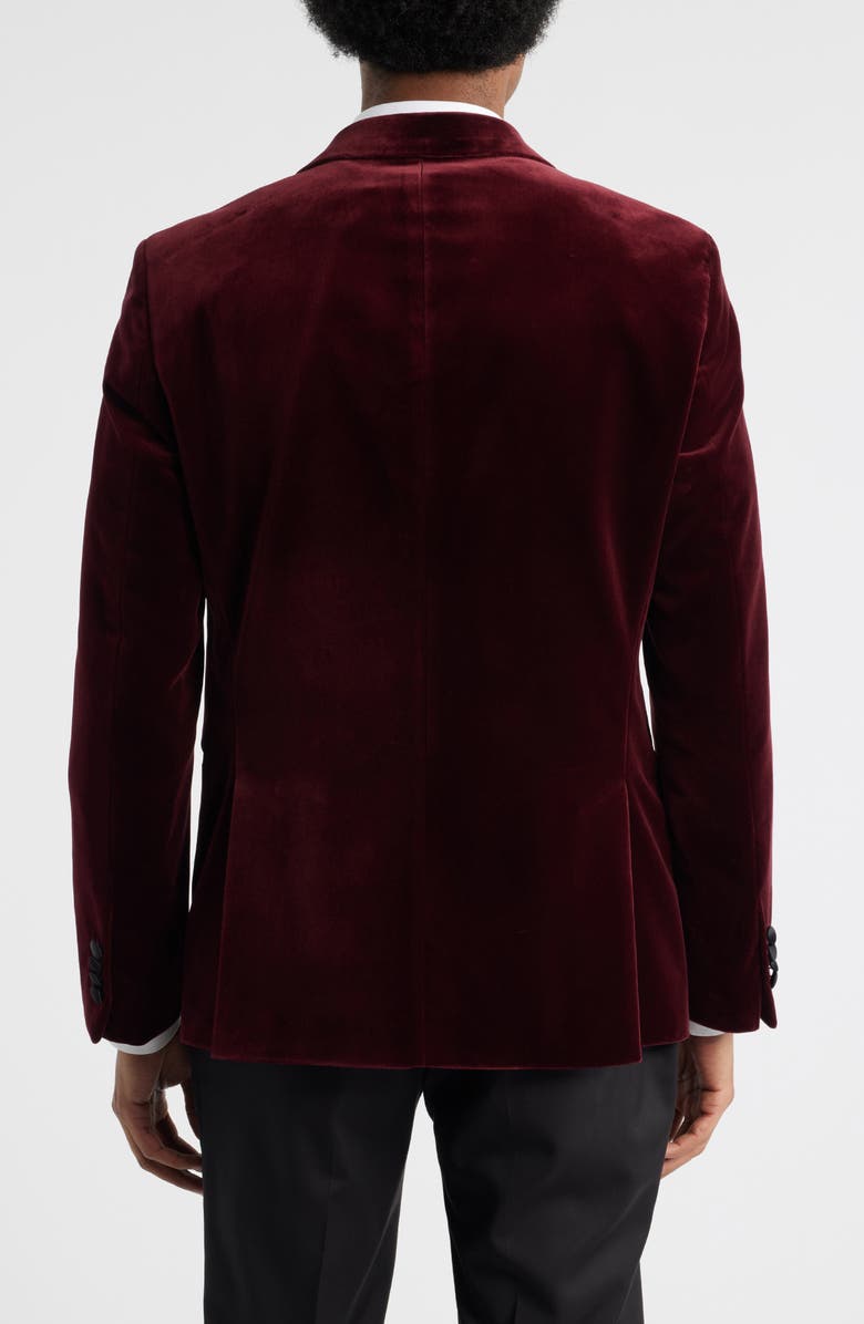 BOSS Hutson Cotton Velvet Dinner Jacket, Alternate, color, Dark Red