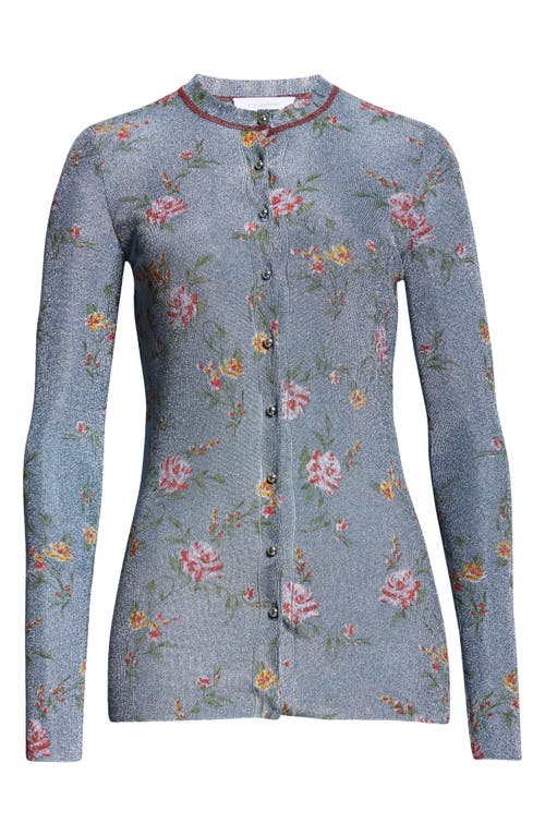 RABANNE RABANNE METALLIC FLORAL CARDIGAN