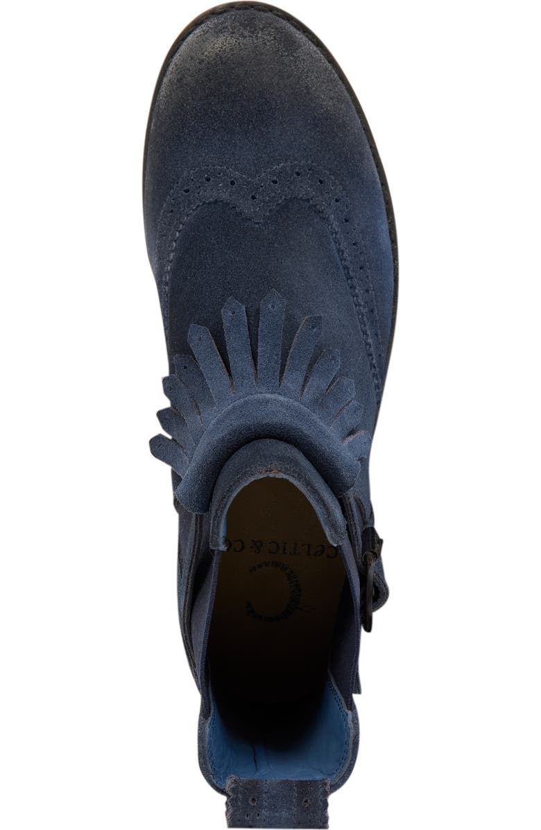 Celtic & Co. Brogue Strap Chelsea Boot, Alternate, color, Navy