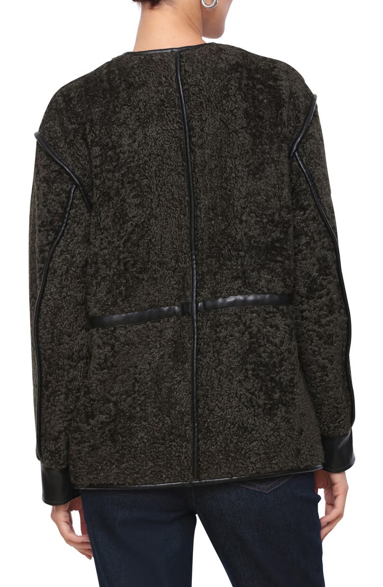 Avec Les Filles Faux Leather Trim Coat, Alternate, color, 