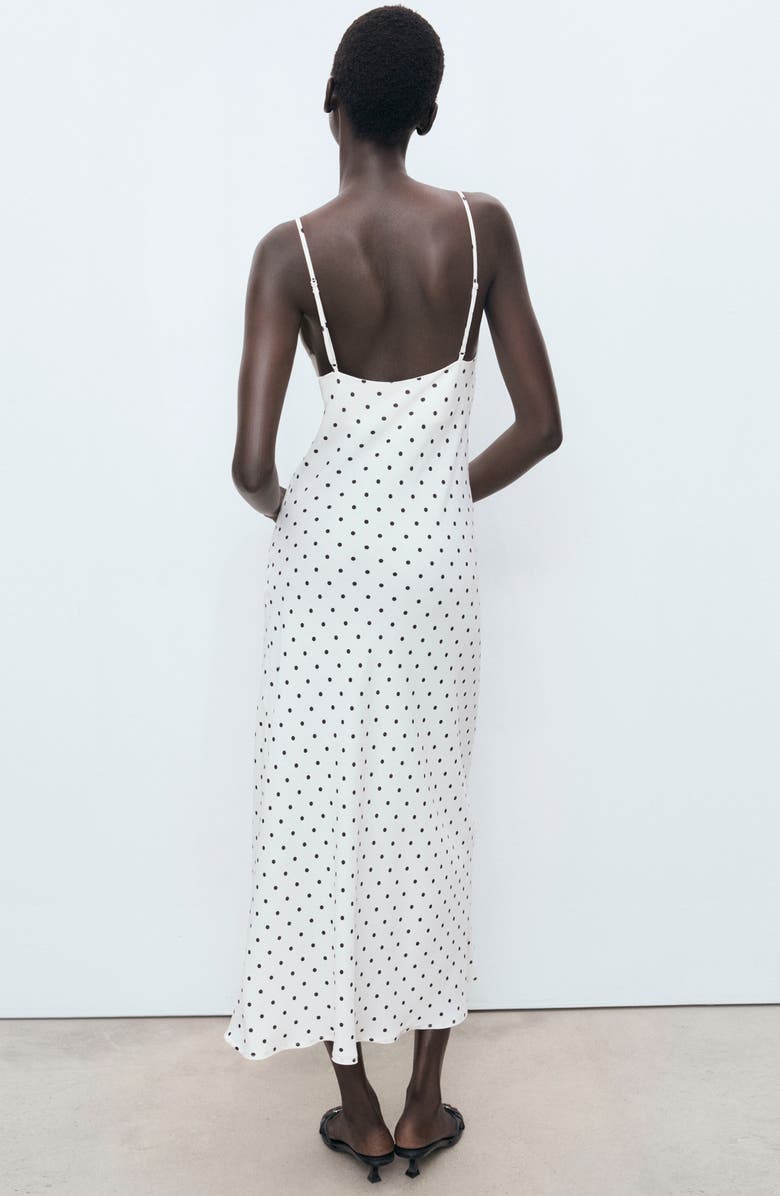 MANGO Kendal Print Cowl Neck Crepe Slipdress, Alternate, color, Off White