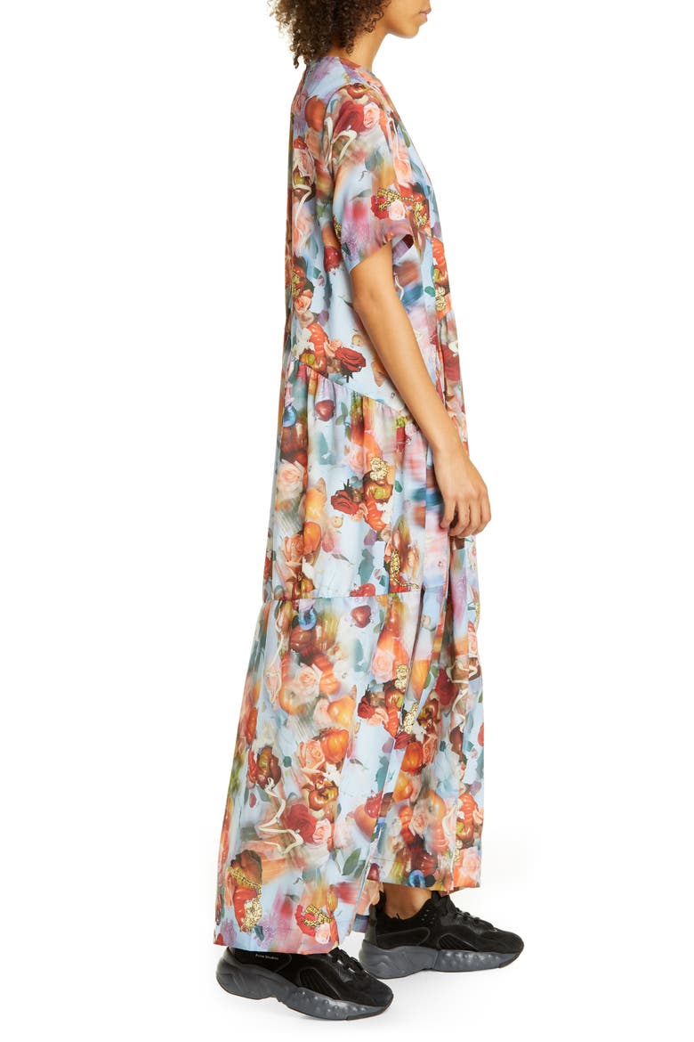 Ritual Tomato Print Maxi Dress, Alternate, color, SISTINE TOMATO SILK