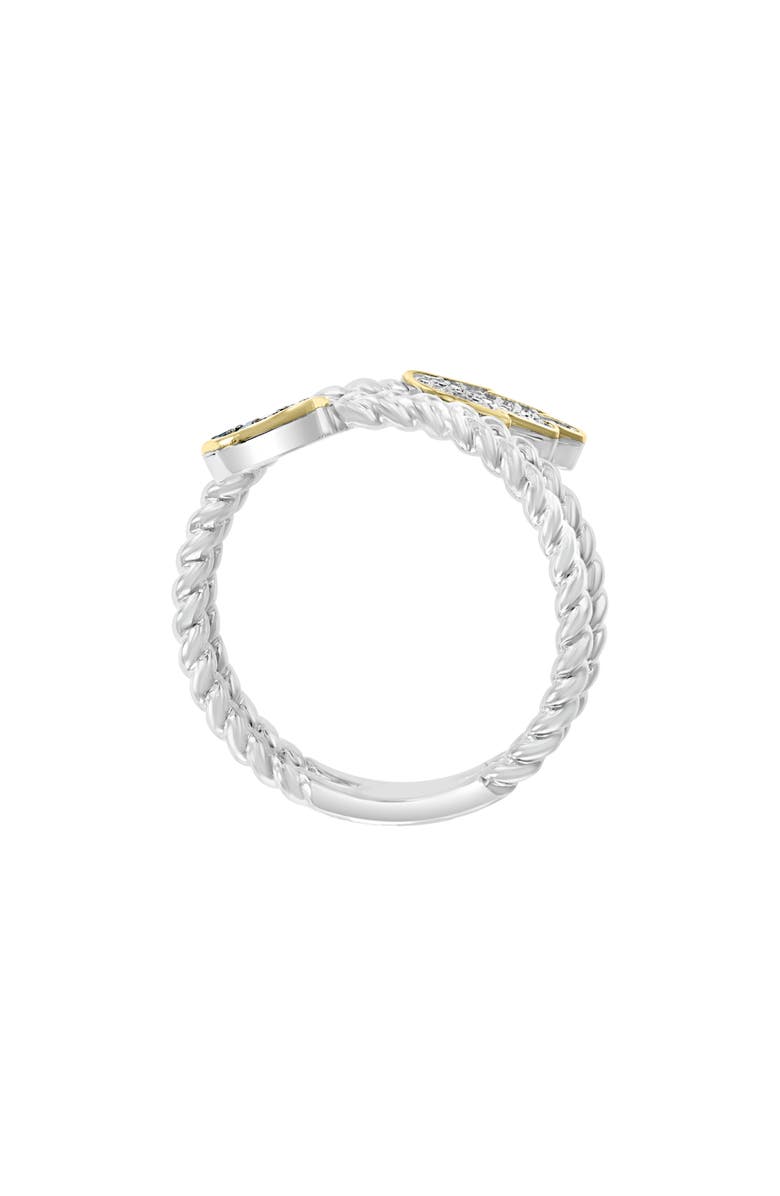 EFFY Sterling Silver & 14K Gold Hamsa & Evil Eye Diamond Ring - 0.17ct., Alternate, color, Blue