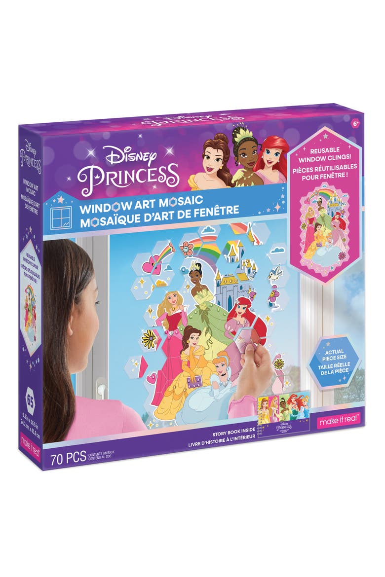 Window Art Mosaic Princess 70 Pieces, Puzzle Window Clings, Main, color, Multicolored