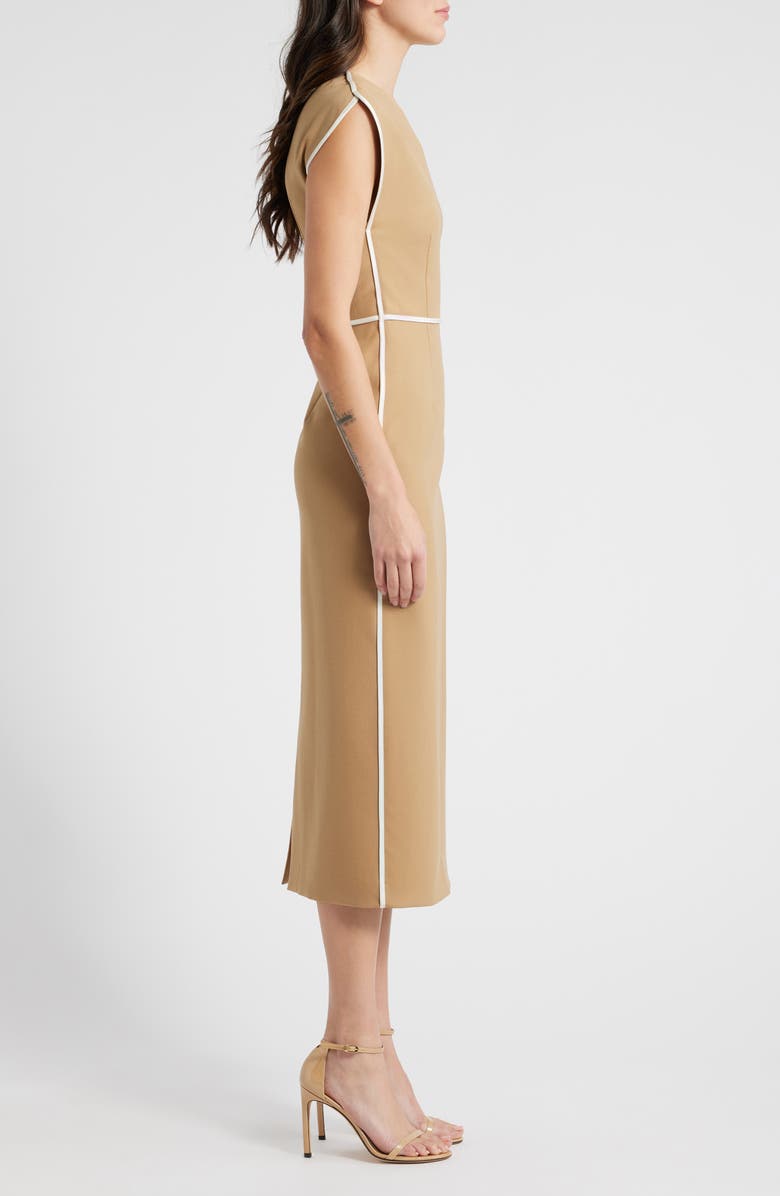 BOSS Detira Wool Blend Sheath Dress, Alternate, color, Camel