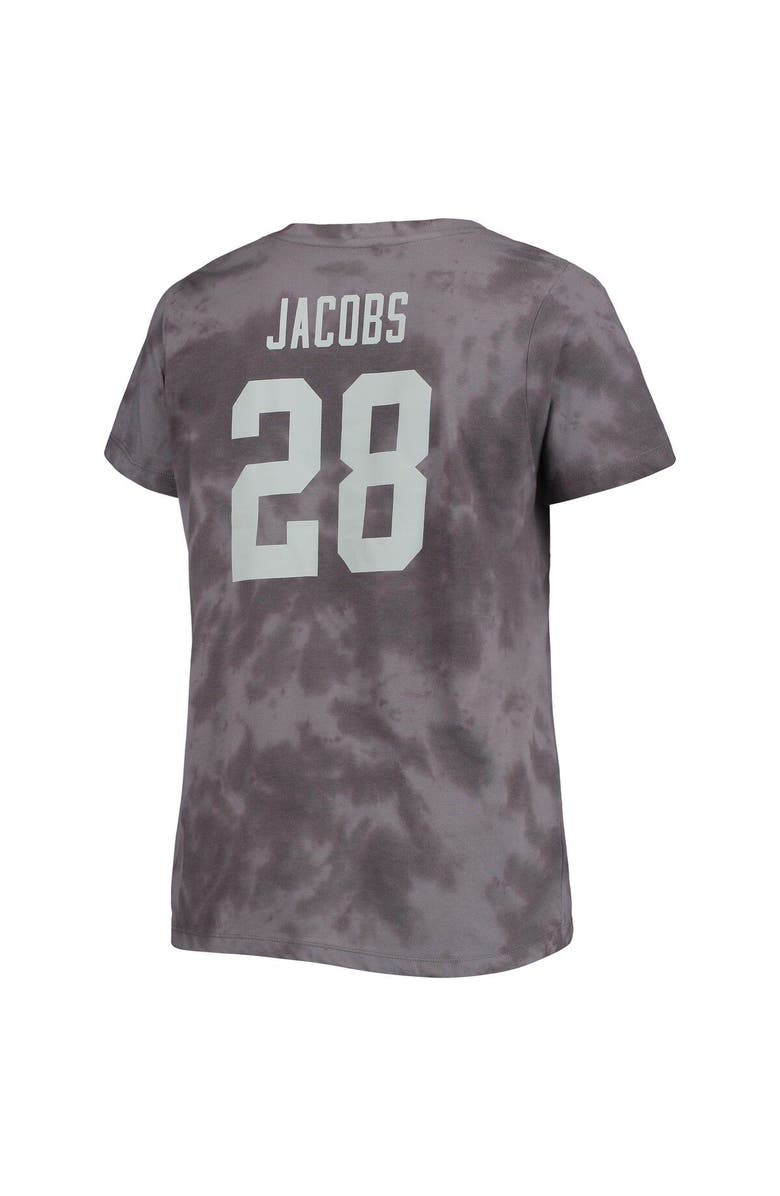 PROFILE Women's Josh Jacobs Charcoal Las Vegas Raiders Plus Size Name & Number Tie-Dye T-Shirt, Alternate, color, 