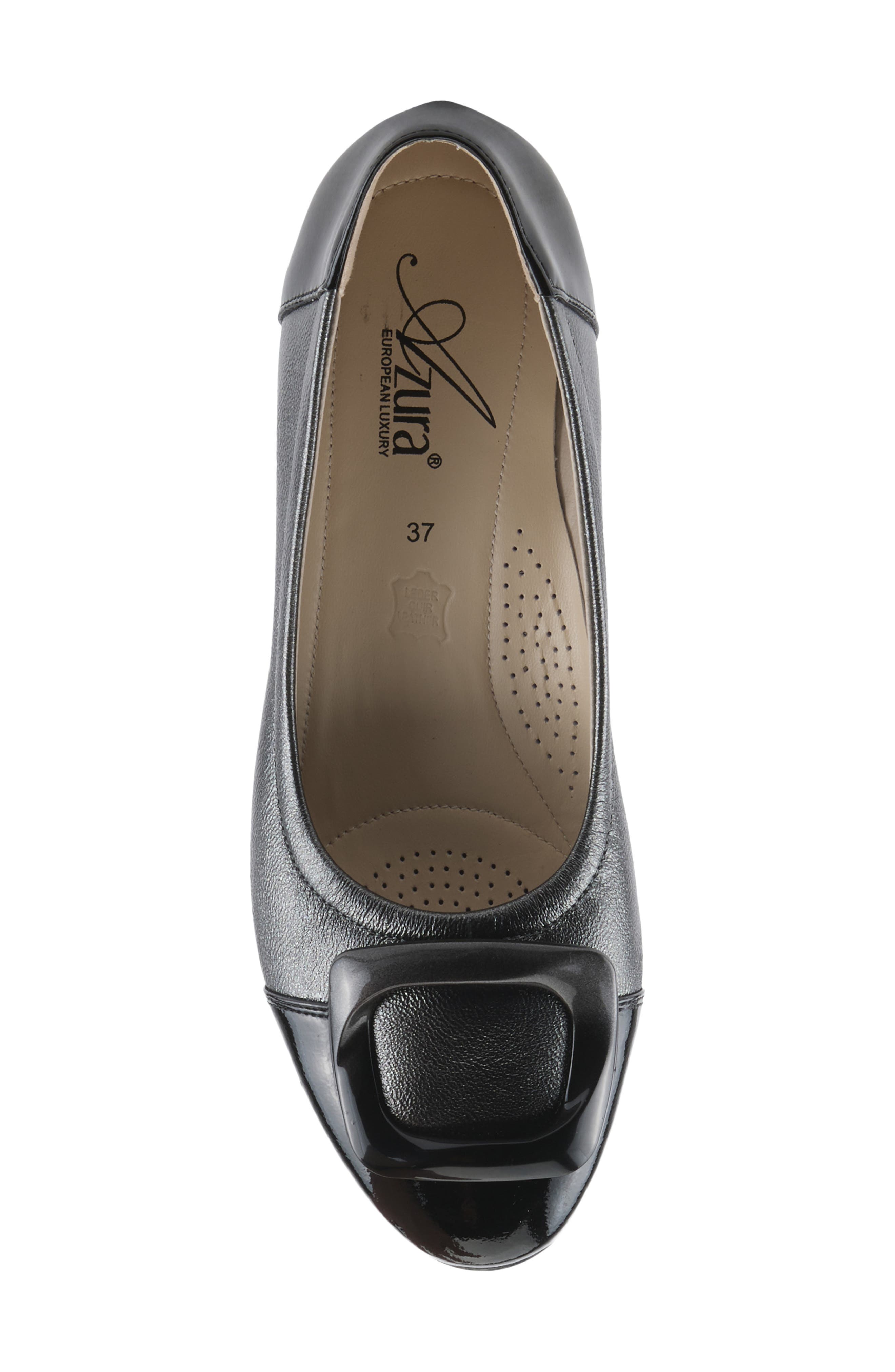 AZURA BY SPRING STEP Babysteps Two-Tone Cap Toe Pump, Alternate, color, Grey Metallic