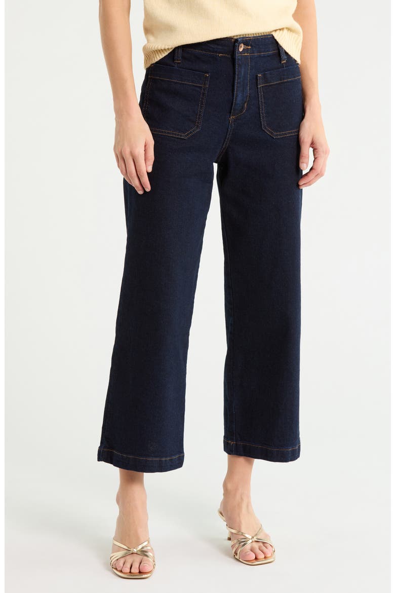 Supernova Crop Wide Leg Pants, Main, color, RINSE BLUE