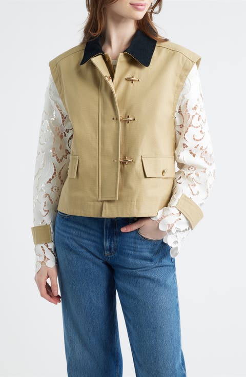 The Clarisse Lace Sleeve Barn Jacket