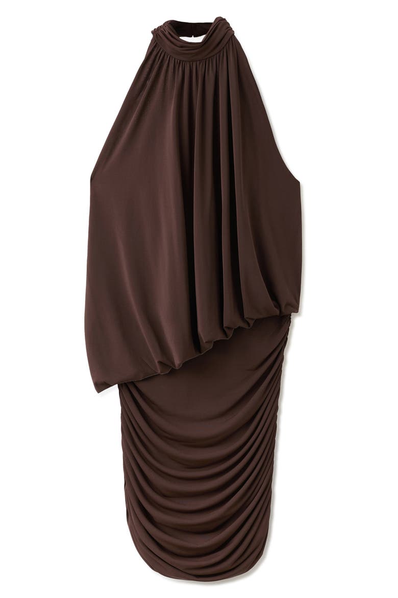 Drape Sleeveless Minidress, Main, color, BROWN