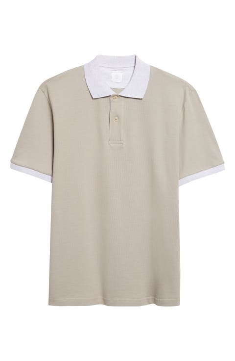 Contrast Trim Cotton Piqué Polo
