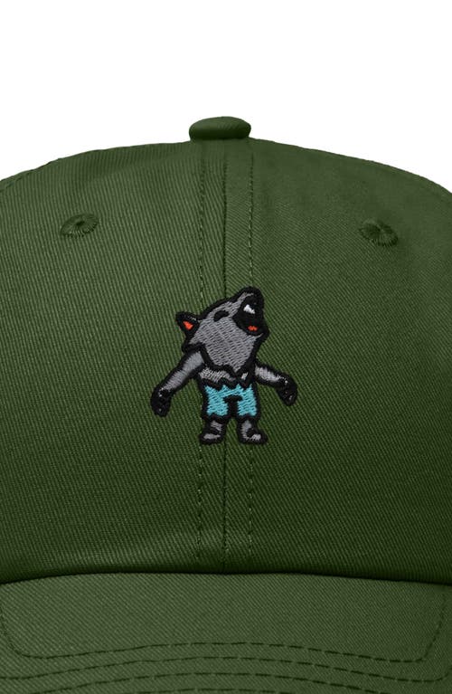 Dalix Werewolf Embroidered Dad Hat In Olive